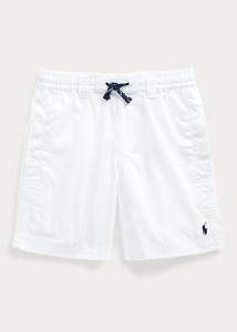 ラルフローレン 2T-7 ボーイズ/キッズ Polo Ralph Lauren Cotton Twill Drawstring Short ハーフパンツ ショーツ White 男の子