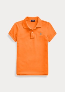 ラルフローレン 7-16 ガールズ/キッズ Polo Ralph Lauren Cotton Mesh Polo Shirt ポロシャツ 半袖 Resort Orange 女の子