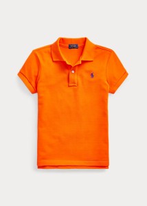 ラルフローレン 7-16 ガールズ/キッズ Polo Ralph Lauren Cotton Mesh Polo Shirt ポロシャツ 半袖 Sailing Orange 女の子