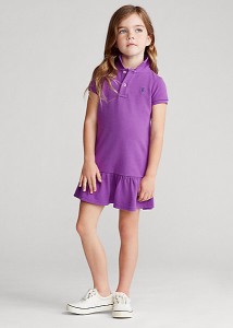 ポロ ラルフローレン 2-6X ガールズ/キッズ Polo Ralph Lauren Cotton Mesh Polo Dress ワンピース Paloma Purple 女の子