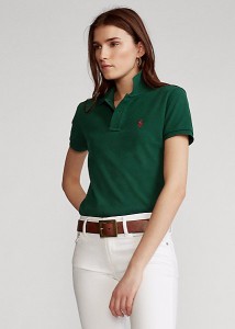 ポロ ラルフローレン レディース Polo Ralph Laure Classic Fit Mesh Polo Shirt ポロシャツ 半袖 College Green