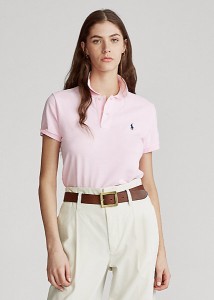 ポロ ラルフローレン レディース Polo Ralph Laure Classic Fit Mesh Polo Shirt ポロシャツ 半袖 Country Club Pink