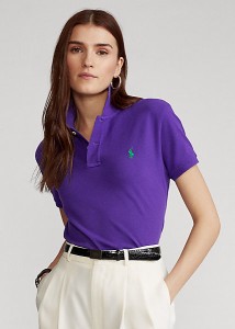 ポロ ラルフローレン レディース Polo Ralph Laure Classic Fit Mesh Polo Shirt ポロシャツ 半袖 Purple Chalet