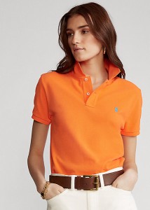 ポロ ラルフローレン レディース Polo Ralph Laure Classic Fit Mesh Polo Shirt ポロシャツ 半袖 Resort Orange