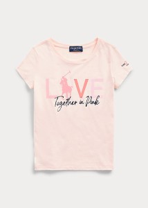 ポロ ラルフローレン 7-16 ガールズ/キッズ Polo Ralph Lauren Pink Pony Jersey Tee Tシャツ 半袖 Love Pink T-shirt 女の子