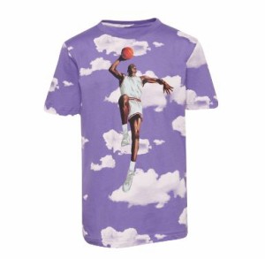 ジョーダン キッズ Tシャツ 半袖 Jordan Line Up Stack T-Shirt - Purple/White