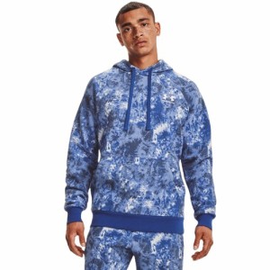 アンダーアーマー メンズ パーカー Under Armour Rival Fleece Cloud Pullover Hoodie - Tech Blue/Black