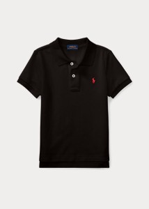 ラルフローレン 2T-7 ボーイズ/キッズ Polo Ralph Lauren Cotton Mesh Polo Shirt ポロシャツ 半袖 Black 男の子