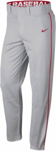 ナイキ メンズ ベースボールパンツ Nike Swoosh Piped Dri-FIT Baseball Pants 野球 GREY/RED