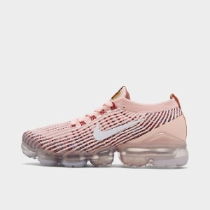 ナイキ レディース ヴェイパーマックス３ Nike Air Vapormax Flyknit 3 ランニングシューズ Sunset Tint/White/Blue Force/Gym Red