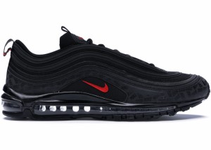 ナイキ メンズ エアマックス９７ Nike Air Max 97 All-Over Print Black Red スニーカー BLACK/UNIVERSITY RED-BLACK