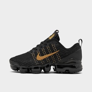 ナイキ キッズ/レディース ベイパーマックス Nike Air Vapormax Flyknit 3 スニーカー Black/Metallic Gold/Black/Gold Cap