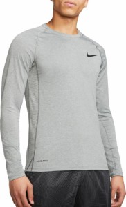 ナイキ メンズ Nike Men's Pro Slim Fit Long Sleeve Shirt Tシャツ 長袖 ロンT SMKE GRY/LT SMKE GRY/BLK