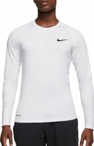 ナイキ メンズ Nike Men's Pro Slim Fit Long Sleeve Shirt Tシャツ 長袖 ロンT WHITE/BLACK