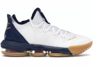  ナイキ メンズ レブロン１６ロー Nike Lebron 16 Low "Olympic" バッシュ White/Metallic Gold/Midnight Navy