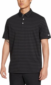 ナイキ メンズ ポロシャツ Nike Dri-FIT Player Striped Golf Polo 半袖 ゴルフウェア BLACK/DARK GREY