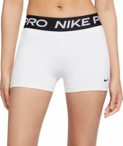 ナイキ レディース ショーツ Nike Women's Pro 3” Shorts フィットネス トレーニングウェア WHITE