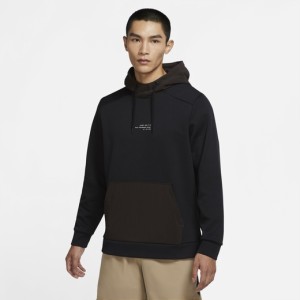 ナイキ メンズ パーカー Nike Dri-FIT Q5 Fleece Pullover - Black/Velvet Brown/Lt Bone