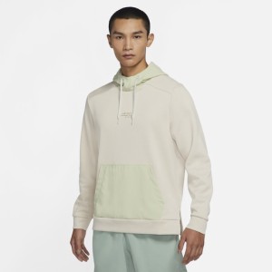 ナイキ メンズ パーカー Nike Dri-FIT Q5 Fleece Pullover - Oatmeal Heather/Olive Aura