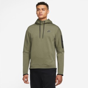 ナイキ メンズ パーカー Nike Tech Fleece Pullover Hoodie - Olive/Black