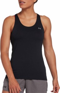 アンダーアーマー レディース タンクトップ Under Armour Women's HeatGear Racer Tank - Black