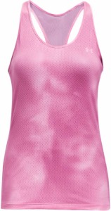 アンダーアーマー レディース タンクトップ Under Armour Women's HeatGear Racer Tank - Planet Pink/Pink Foam