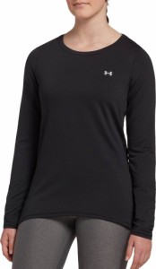 アンダーアーマー レディース Tシャツ 長袖 ロンT Under Armour Women's HeatGear Armour Long Sleeve Shirt - Black