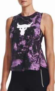 アンダーアーマー レディース タンクトップ Under Armour Women's Project Rock Print Tank Top - Bloom/Black