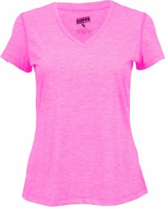 ソフィー レディース Tシャツ Soffe Juniors' Performance V-Neck T-Shirt - Pink Lemonade Heather