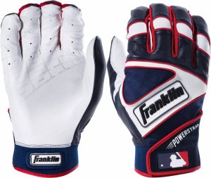 フランクリン メンズ バッティンググローブ Franklin Adult Powerstrap Batting Gloves - Red/White/Blue