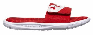 アンダーアーマー キッズ サンダル Under Armour Kids' Grade School Mercenary XII Slides - Red/White/Red