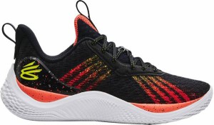 アンダーアーマー メンズ バッシュ Under Armour Curry Flow 10 Basketball Shoes - Black/Red/Yellow