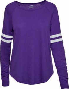 ソフィー レディース Tシャツ 長袖 ロンT Soffe Juniors' Fan Crew Jersey Long Sleeve Shirt - Purple