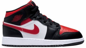 ジョーダン キッズ バッシュ Jordan Kids' GS Air Jordan 1 Mid - Black/Red/White 黒 ブラック バスケットシューズ ミニバス 子供 男の