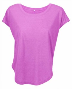ソフィー レディース Tシャツ Soffe Juniors' High Side T-Shirt - Fuchsia Purple Heather