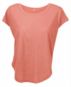 ソフィー レディース Tシャツ Soffe Juniors' High Side T-Shirt - Living Coral Heather