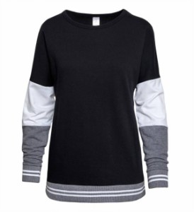 ソフィー レディース スウェットシャツ Soffe Juniors' Squad Colorblock Crewneck Sweatshirt - Black