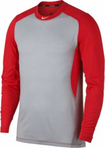 ナイキ メンズ 野球 Tシャツ 長袖 ロンT Nike Men's Long-Sleeve Baseball Top - Wolf Grey/University Red