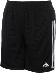 アディダス キッズ ショートパンツ adidas Girls' 5'' Mesh Shorts - Black/White