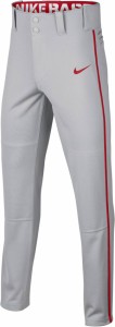 ナイキ キッズ 野球 パンツ Nike Boys' Swoosh Piped Dri-FIT Baseball Pants - Grey/Red