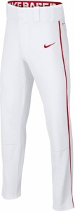 ナイキ キッズ 野球 パンツ Nike Boys' Swoosh Piped Dri-FIT Baseball Pants - White/Red