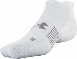 アンダーアーマー メンズ ソックス Under Armour Men's ArmourDry Running No Show Socks - White/Halo Gray