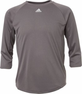 アディダス キッズ 野球 アンダーシャツ adidas Boys' Triple Stripe 3/4 Sleeve Tech Baseball Practice Shirt - Grey