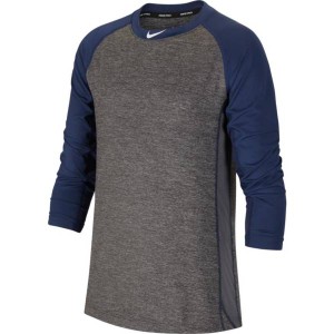 ナイキ キッズ 野球 ラグランTシャツ Nike Boys' Baseball Pro Cool Raglan Tee - Navy/Grey