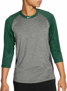 ナイキ メンズ 野球 Tシャツ Nike Men's Pro 3/4 Sleeve Baseball Top - Green/White