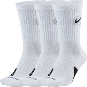 ナイキ メンズ バスケットボール ソックス 靴下 Nike Everyday Crew Basketball Socks - 3 Pack - White