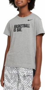 ナイキ キッズ Tシャツ Nike Girls' Basketball Is Bae Graphic T-Shirt - Carbon Heather