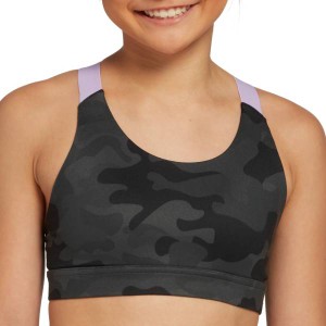 ディックス キッズ スポーツブラ DSG Girls' Printed Core Performance Bra - Camo Pure Black