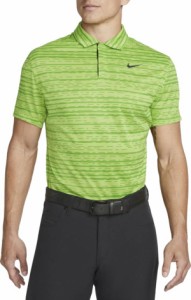 ナイキ メンズ ポロシャツ 半袖 Nike Men's Dri-FIT ADV Tiger Woods Stripe Golf Polo - Vivid Green