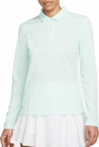 ナイキ レディース ポロシャツ 長袖 ゴルフ Nike Women's Dri-FIT Victory Long Sleeve Golf Polo - Mint Foam/White